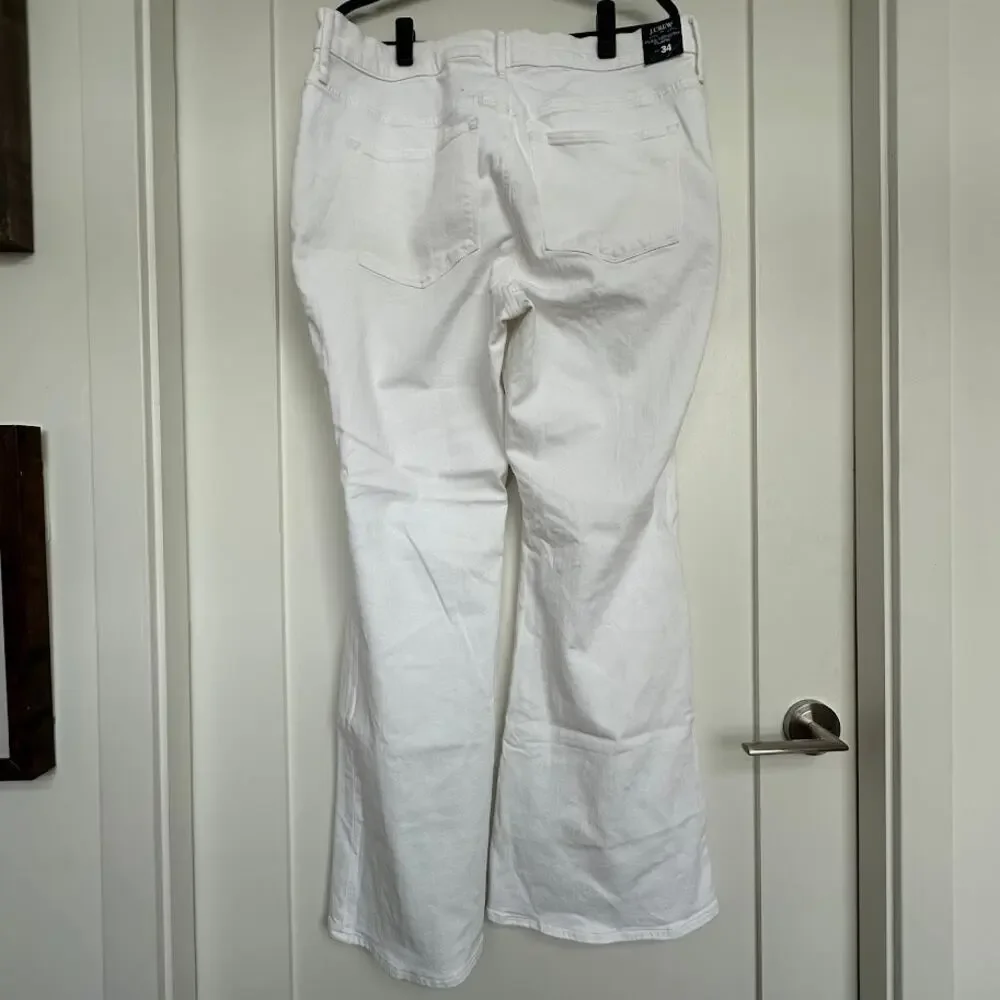 J.Crew White Signature Stretch Flare Jeans Size 34 NWT B0930
